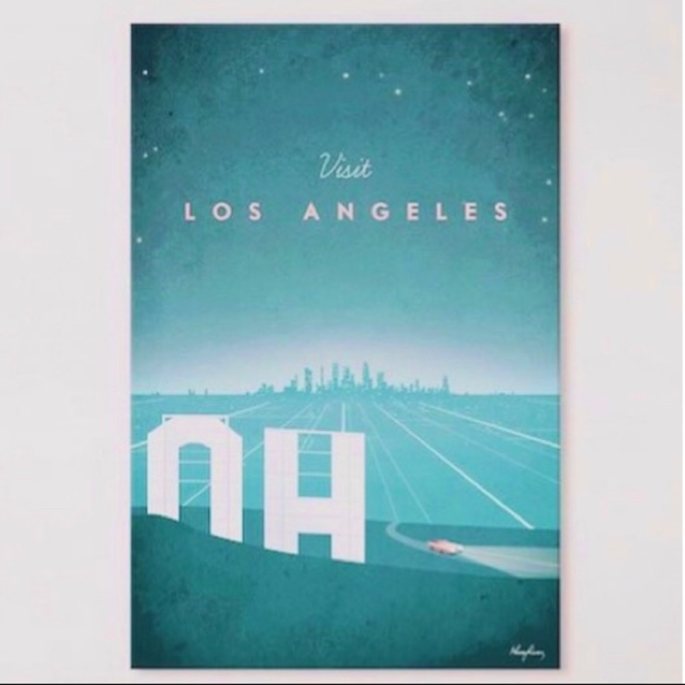 Vintage-style VISIT LOS ANGELES Travel Art Print